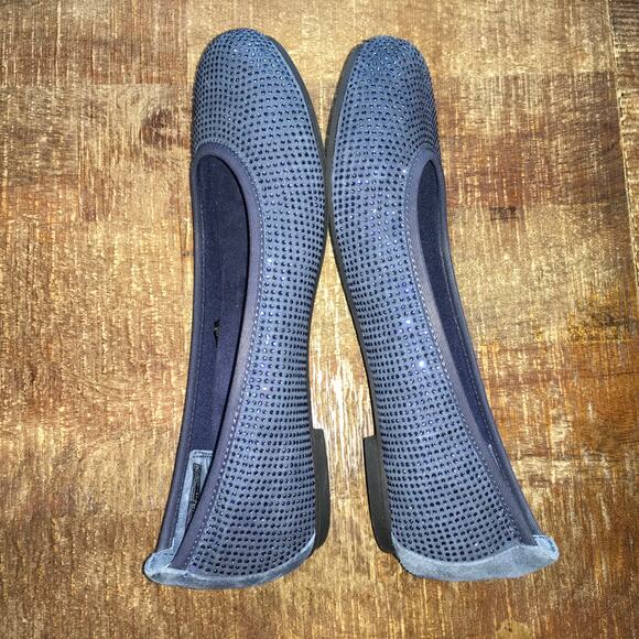 Vionic Willow Spark Ballet Slipper Shoe Navy Blue Sz 7 Rhinestone Sparkle Flat - Picture 6 of 8